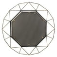 "Stonebriar 28.3"" Round Decorative Gold Geometric Metal Wall Mirror