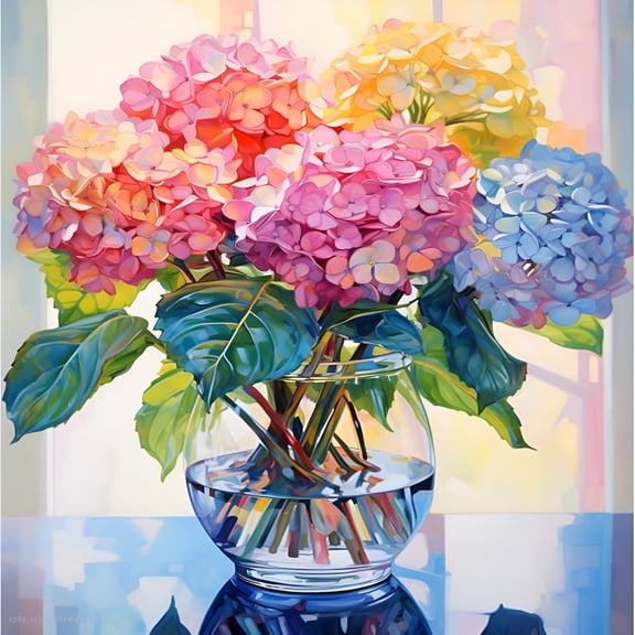 CCOCC Hydrangea Kits for Adults-Flowers Diamond Art Kits for Adults,5D Flowers,DIY Full Drill Flower Gem Art and Crafts 12x16inch
