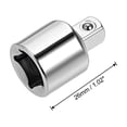 thumbnail image 2 of Uxcell 2pcs 3/8" Drive (F) x 1/4" (M) Socket Reducer Adapter, Female to Male, Cr-V Steel(Silver), 2 of 5
