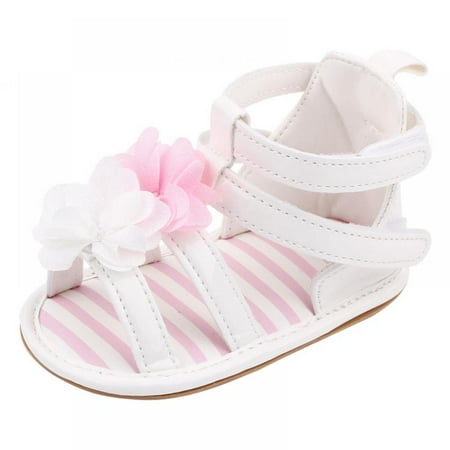 

Summer Baby Girls PU Sandals Princess Boots Flower Shoes Rubber Sole Anti-slip First Walkers