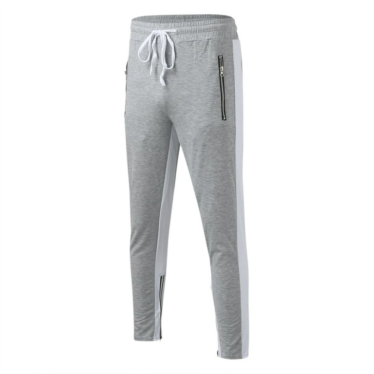  Cathalem Grey Sweatpants Men Men's Sweatpants with Zipper  Pockets Open Bottom Athletic Pants for Jogging Workout Gym Running Training  Zz1 : Clothing, Shoes & Jewelry