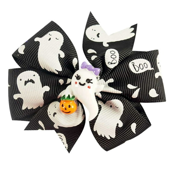Generic Halloween Bow Knot Hair Pins Baby Kids Halloween Headwear Party Decoration Hair Clips Accessory for Holiday Christmas Halloween Party（One Size Pink）