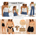 thumbnail image 4 of ANRABESS Tube Top for Women Summer Strapless Bandeau Knit Twist Knot Corset Crop Basic Tank Tops 2026 Vacation Beach Clothes Rose Medium, 4 of 11