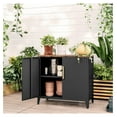 thumbnail image 5 of Kitchen Outdoor Storage Cabinet, Buffets, Sideboards with 2 Doors, Metal Cabinet, Adjustable Shelf, 16" Dx 32" Wx30 H Coffee Bar, Garden, Entryway, Table Cupboard, Black, 5 of 9
