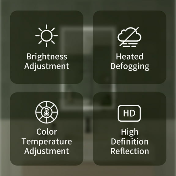 Taimei Frameless LED Light Mirror 24" W x 36" H x 1.5 D(MD04-2436SF1) Beveled edges, Touch Screen power on/off, Defogger, elegant design by FOCA US