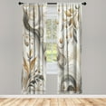 thumbnail image 2 of Ambesonne Marble Print Curtains, Swirls and Branches, Pair of 28"x84", Grey and Pale Coffee, 2 of 2