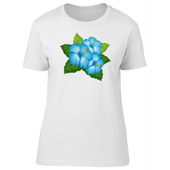Blue Tropical Hibiscus Flowers Tee Women's -Image by Shutterstock