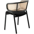 thumbnail image 5 of Leisuremod Ervilla Mid Century Modern Dining Chair With Stainless Steel Legs Velvet Seat and Wicker Back, Contemporary Dining Arm Chairs for Kitchen and Dining Room (Black), 5 of 10