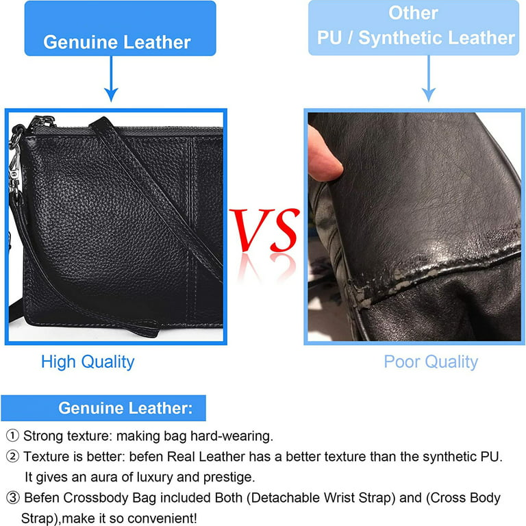 befen Small Genuine Leather Envelope Crossbody Bags for Women, Wristlet  Clutch Purse for Women Shopping Walking