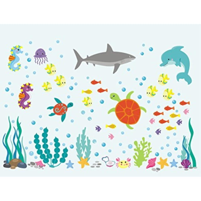 under the sea wall decals nursery