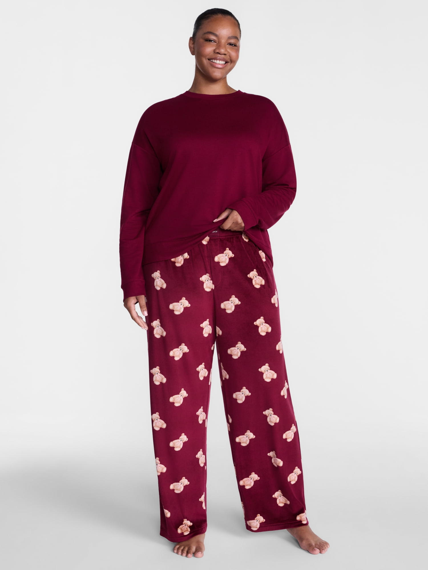 Joyspun Women's Velour Sleep Pants, Sizes XS-3X