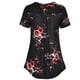 thumbnail image 4 of Camiseta estampada Mujer Verano Cuello redondo Blusa de manga corta Top suelto, Negro, S Methold AP001352-01, 4 of 7