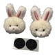 thumbnail image 2 of 1 par de adornos decorativos con forma de cabeza de conejo de peluche de dibujos animados. Blanco, 2 of 6