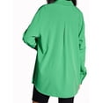 thumbnail image 3 of Lovito Casual Plain Oversize Polo Neck Blouses, 3 of 5