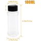 thumbnail image 5 of Juego de 16 botellas de plástico para especias de 100 ml (3,4 oz), recipientes vacíos con tapa negra, recipientes transparentes reutilizables para especias, hierbas, polvos y purpurina., 5 of 5