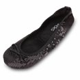 thumbnail image 2 of Shoes8teen Women's Foldable Ballet Flat Shoes Carrying Case Case Black Sequins 7/8, 2 of 2