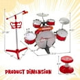 thumbnail image 4 of Costway Jazz Drum Set for Toddler Kids Educational Toy w/Keyboard Cymbal Microphone Red, 4 of 10