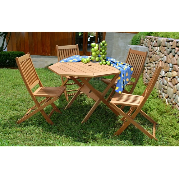 Amazonia Milano Eucalyptus Octogonal 5-Piece Patio Dining Set, Seating Capacity: 4