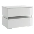 thumbnail image 6 of High Gloss Nightstands, Bedside Table with Control LED Backlight, 2 Drawers Storage, Black/White, 6 of 13