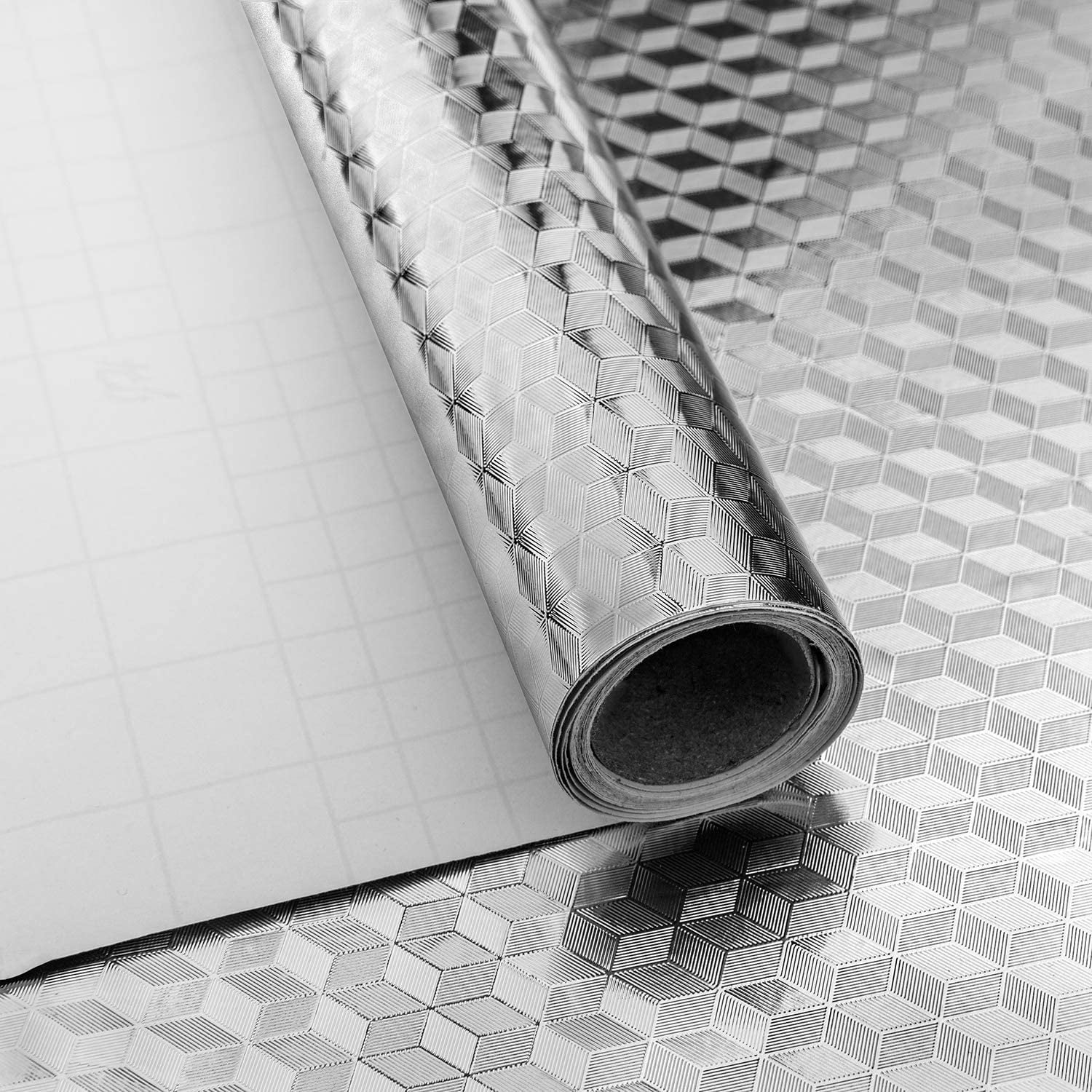 YERDGARY Self Adhesive Silver Foil Wallpaper Kitchen Foil Stickers Roll Waterproof and Oilproof Rhomb 40x200cm | Walmart Canada YERDGARY Self Adhesive Silver Foil Wallpaper Kitchen Foil Stickers Roll Waterproof and Oilproof Rhomb 40x200cm | Walmart Canada