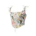 thumbnail image 3 of Lucakuins - Camisola con corsé para mujer, estilo vintage, sin mangas, con cordones de flores, ajustadas, para fiesta, club Lucakuins moda, 3 of 9