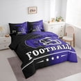 thumbnail image 3 of jejeloiu Football Sport Game 7-Piece Bedding Comforter Set,Purple Rugby Helmet King Bedding Sets For Ball Gamer Reversible, 3 of 8