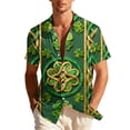 thumbnail image 2 of SGFCWSX Men's Casual Short Sleeve Button Up Shirt St. Patrick's Day Print Holiday Shirt Green Size 2XL, 2 of 8