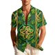 thumbnail image 2 of Blusa y camisa hawaiana de manga corta con cuello vuelto para hombre, camisa unisex de verano para playa, informal, de manga corta, con botones, ropa estampada para el Día de San Patricio, blusa para, 2 of 8