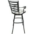 thumbnail image 3 of Set of 3 Outdoor Indoor Bar Stool 30" - Jenna Arms - White Fabric - Gray, 3 of 5