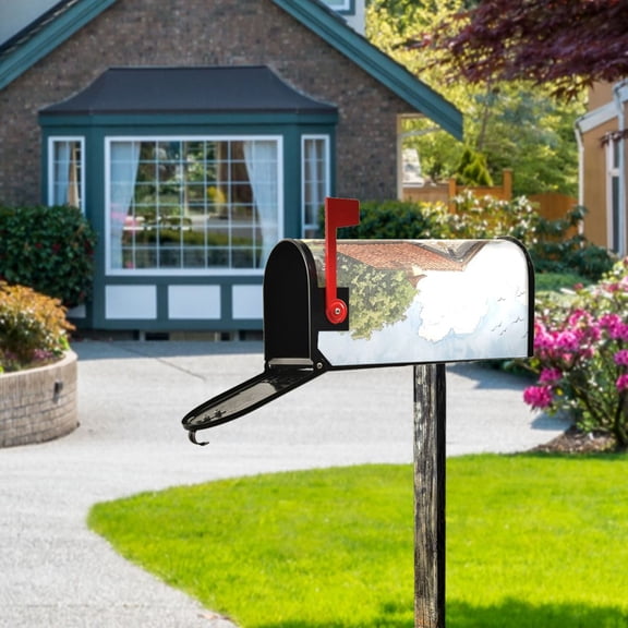 Farmhouse Trees Mailbox Cover Magnetic Standard Size Post Box Cover Wraps Home Garden Decor 18" X 21"