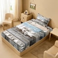 thumbnail image 5 of Erosebridal Gray Blue Wood Camper RV Print Twin Sheet Sets, Farmhouse Camping Bedding for Kids Boys and Girls, 1 Flat Sheet, 1 Fitted Sheet and 1 Pillowcase, 5 of 6