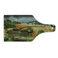 thumbnail image 2 of Abandoned Cutting Board, Discarded Forgotten Junk Car Vintage Wreck in an Overgrown Green Field Image, Decorative Tempered Glass Cutting and Serving Board, in 3 Sizes, by Ambesonne, 2 of 5