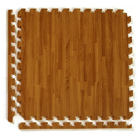 Greatmats Wood Grain Reversible Foam Interlocking 2 Ft X 1 Greatmats Wood Grain Reversible Foam Interlocking 2 Ft X 1 In Floor Tiles Dark Tan 25 Pack