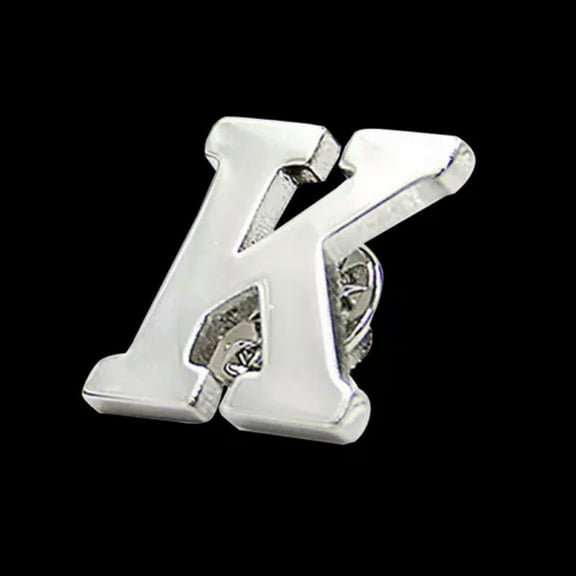 HOOUN Fashion Letter Brooch A-Z Men's Suit Silver Collar Lapel Pin Jewelry Decor Gift-K