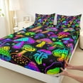 thumbnail image 3 of Feelyou Neon Glowing Mushroom Twin Sheet Sets, Mystic Stars Galaxy Twin Fitted Sheet,Teens Kids Boys Girls Flat Sheet, Luxury Bedroom Decor, 3-Piece, 3 of 7