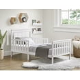thumbnail image 4 of Oxford Baby Lazio Wood Frame Toddler Bed with Guardrails and Straight-Line Headboard, Snow White, 4 of 5