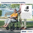thumbnail image 2 of Silla de ruedas de transporte plegable y ligera Drive Medical TR39E-SV con reposapiés abatible, color plateado, 2 of 5