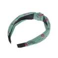 thumbnail image 5 of Unique Bargains 1 Pc Grace Floral Pattern Wide Cross Knot Headbands for Women Green, 5 of 6