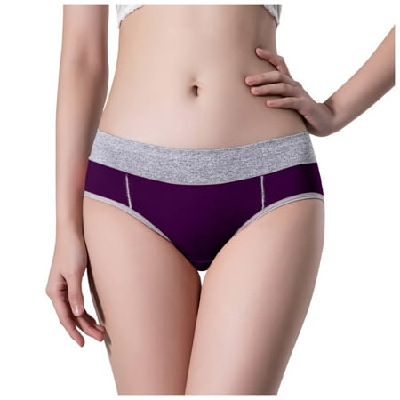 BYHONG Women High Waist Knickers Ladies Panties Full Coverage Briefs Underpants Plus Size Multicolor Womens Panties Dark Purple XXXL