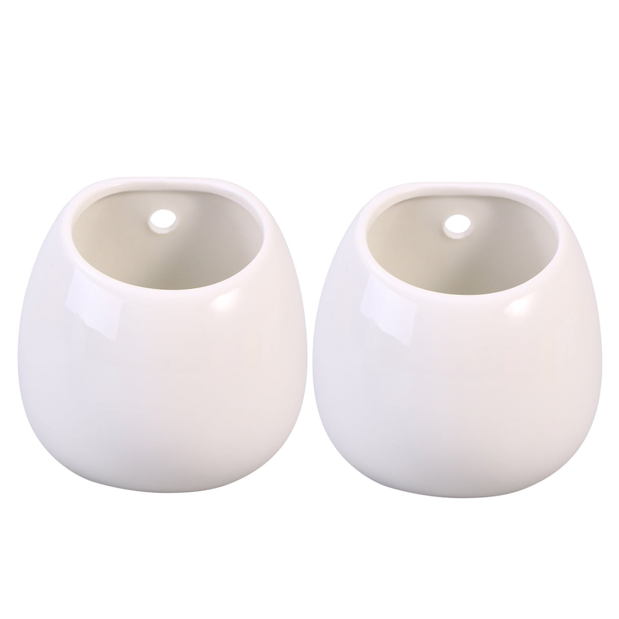 BEADCEST Hanging Planter Wall Plant Containers Whiteware 2pcs