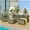 Blue Cushions-5pcs, variant on Highsound 5 Piece Patio Furniture Set, All- Weather Outdoor Conversation Set with Lift-top Coffee Table & Ottomans, Adustable Backrest Wicker Sectional Seating Group for Patio Deck Garden Pool, Blue