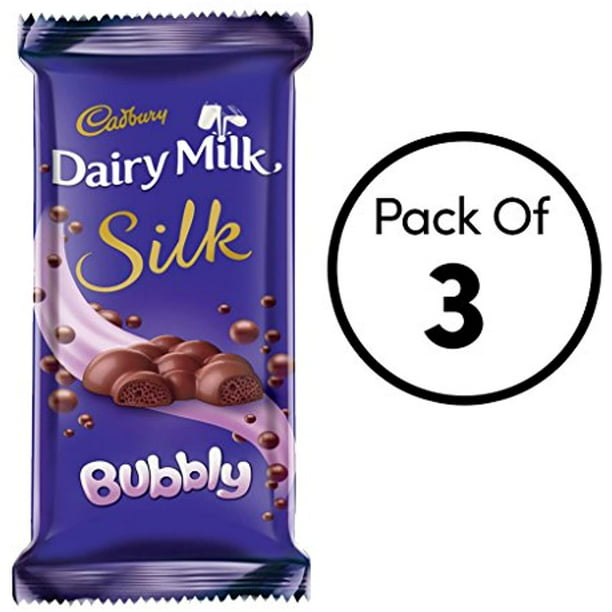 Cadbury Dairy Milk Silk Chocolate Bar, Bubbly, 120G (Pack Of 3) -