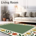thumbnail image 2 of ODIKA 3'x5' Machine Washable Non-Slip Area Rug, Countryside Blossom Framed Handsome High Traffic Rug with Pad, Yellow, 663552, 2 of 8