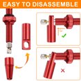 thumbnail image 4 of 2pcs Tubeless Valve Stems 60mm Aluminum Alloy Tubeless Valve with 4 Hole and Removal Caps Super Light No Leak Durable Fit Most Bicycle Tubeless Rims Red, 4 of 7