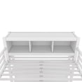 thumbnail image 5 of Full Size Loft Bed Frame with L-shaped Desk and Wardrobe, Metal Loft Beds with Storage Cubes and Shelves, Heavy Duty Bedframe with Bookcase Headboard for Bedroom Guestroom, Off White Color, 5 of 8