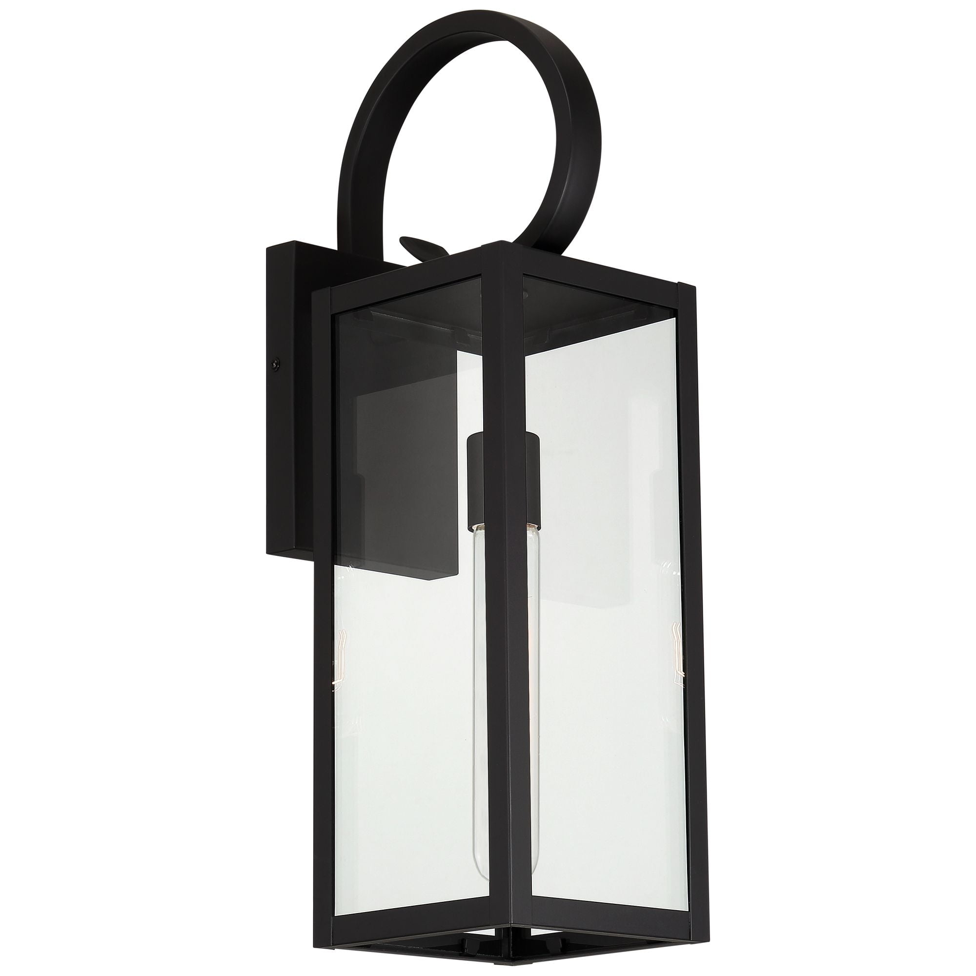 John Timberland Mira 21" High Farmhouse Rustic Lantern Outdoor Wall Light Fixture Mount Porch House Edison Bulb Black Finish