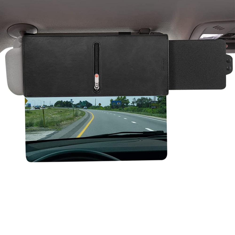 Julam Sun Visor Extender for Cars Zipper Retractable Car Sun Shield Extension Adjustable Sun