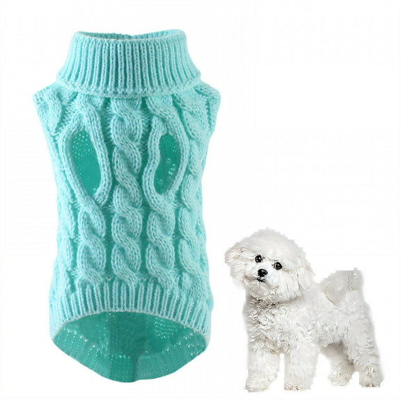 TELOLY 1Pcs Dog Sweater,Polyester Dog Shirts,Dog Sweaters for Medium Dogs Boy,Blue,S