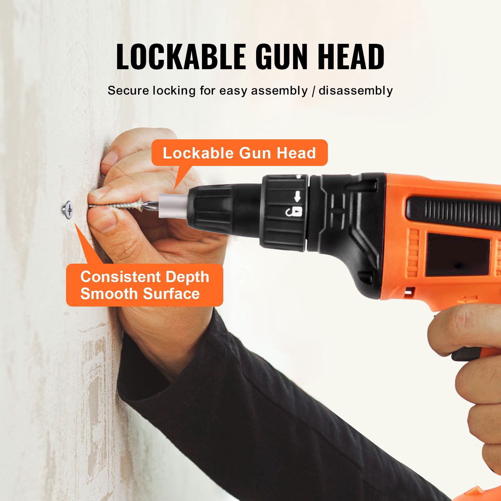 Cordless Drywall Screw Gun with Brushless Motor 4200 RPM, 2 x 2AH Batteries, 3-Mode Adjustment, LED Light, for Drywall Installation