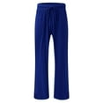 thumbnail image 6 of Women's cotton and linen leggings, high-waisted, casual, loose-fitting, straight-leg with pockets., 6 of 9